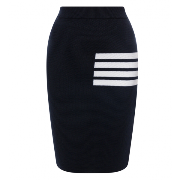 [톰브라운] FKK061A 00014 415 링크스 스티치 빌로우 펜실 메리노 울 스커트 네이비 여성 치마